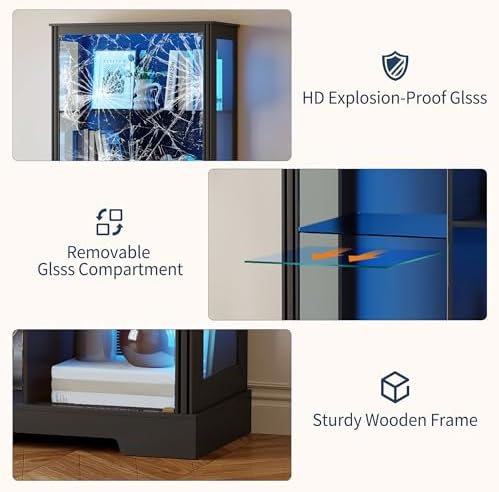 71'' Display Cabinet with 5-Ti - đánh giá và giá Glass Cabinet Display