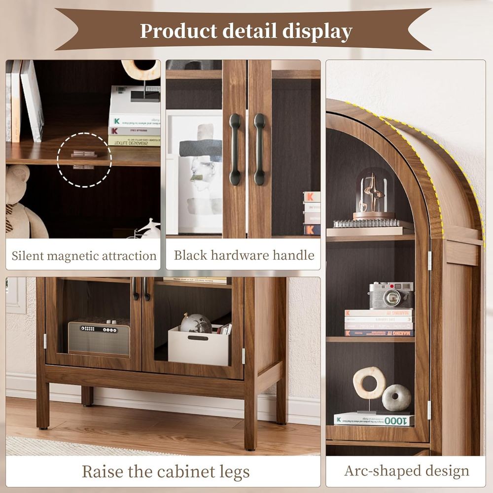 70.9 Tall Walnut Acrylic Glass - đánh giá và giá Glass Cabinet Display