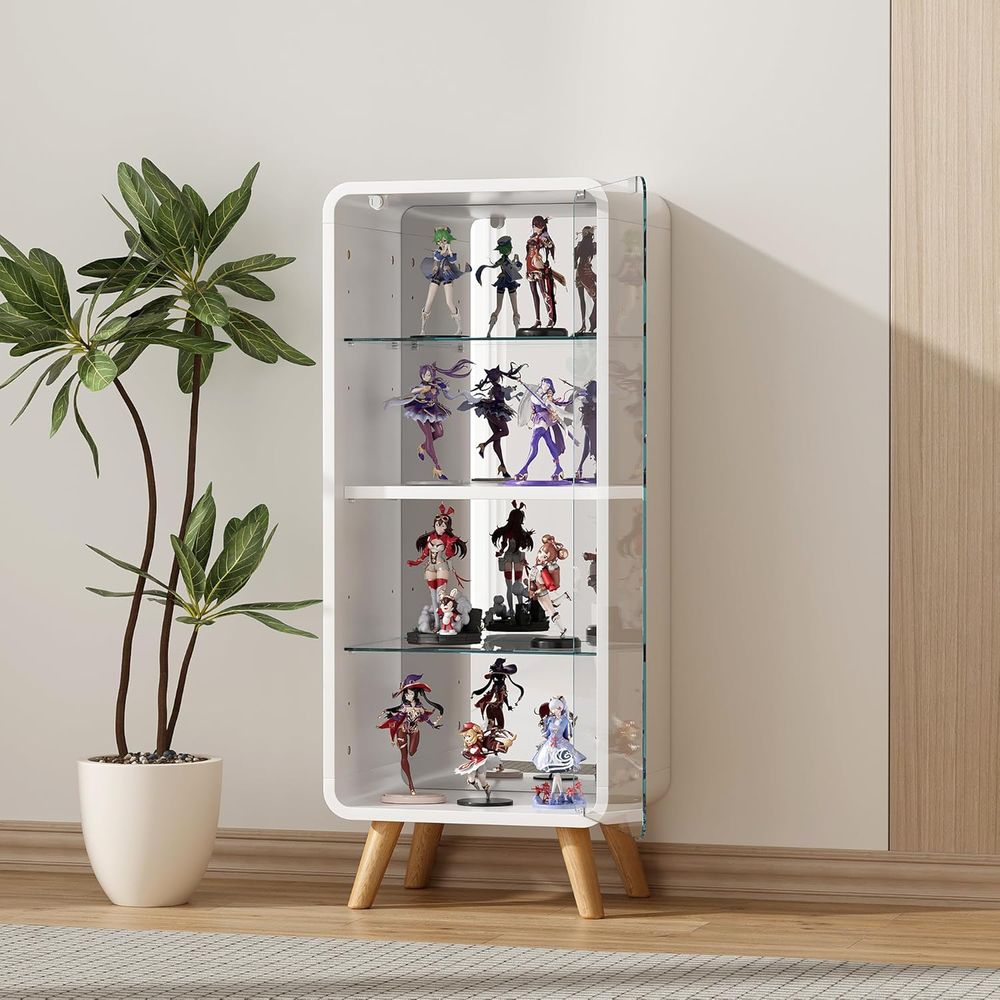 4-Tier Adjustable Glass Displa - đánh giá và giá Glass Cabinet Display