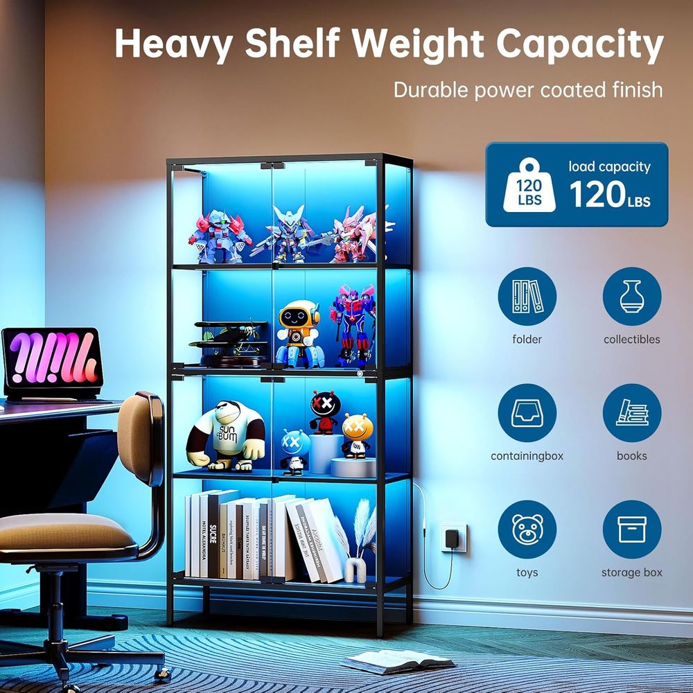 65 LED-Illuminated Glass Displ - đánh giá và giá Glass Cabinet Display