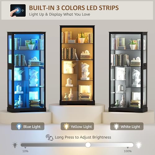 71” Glass Display Cabinet with - đánh giá và giá Glass Cabinet Display